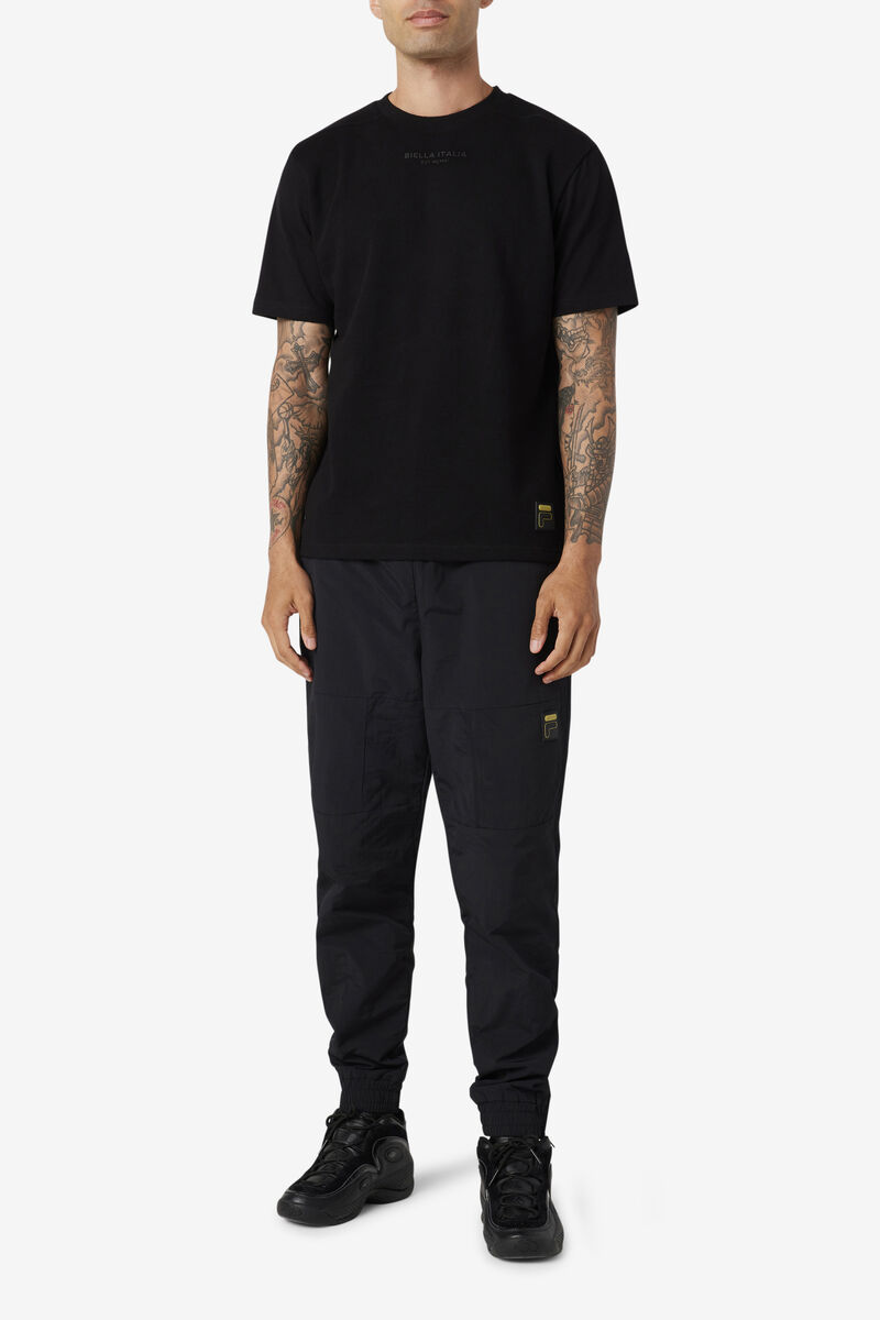 Men's Fila Kirk Waffle Knit T Shirts Black | iLYxgytnORR
