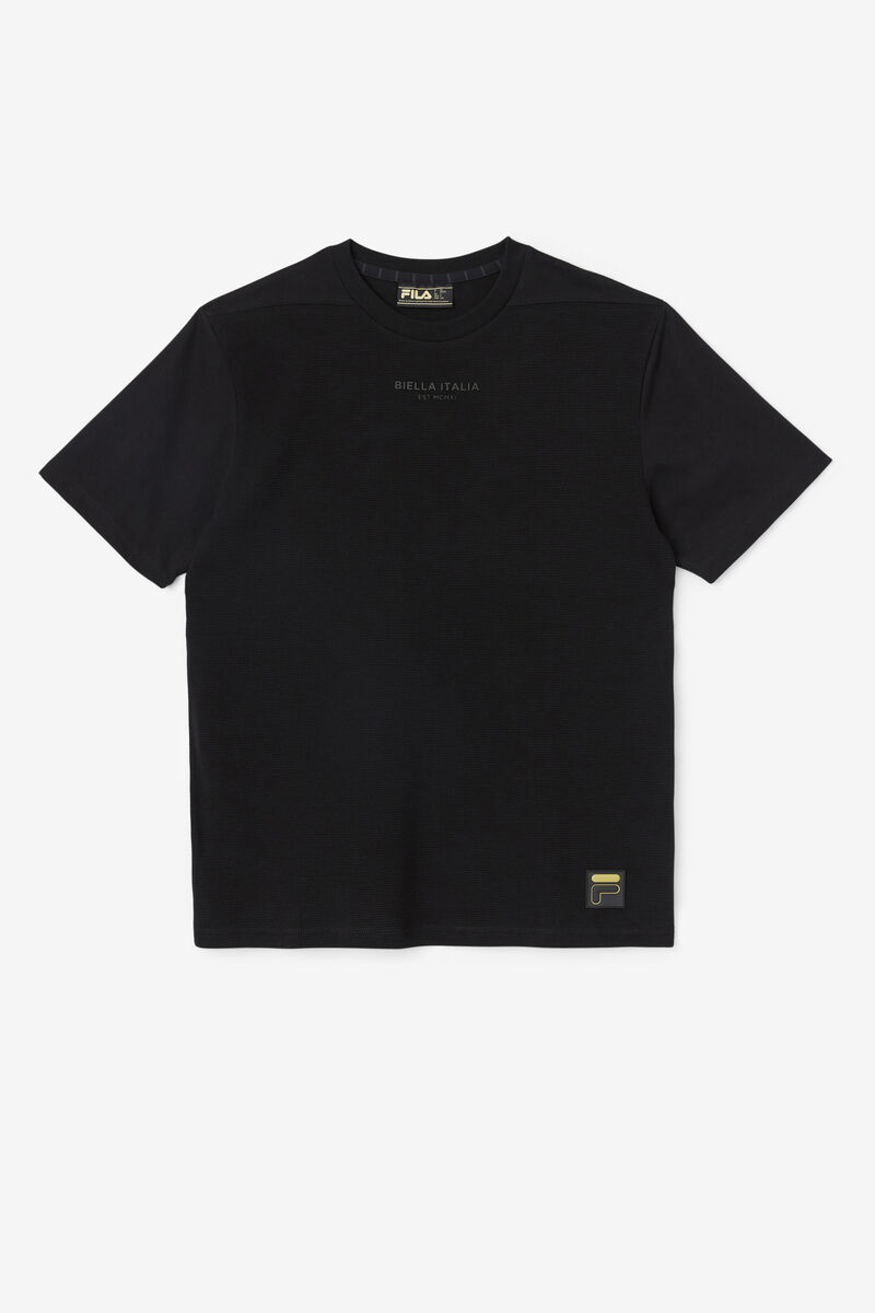 Men\'s Fila Kirk Waffle Knit T Shirts Black | iLYxgytnORR
