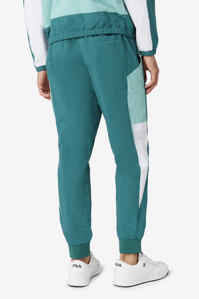 Men's Fila Klio Windpant Pants Dark Turquoise / White | Sr7HbEJOcx9