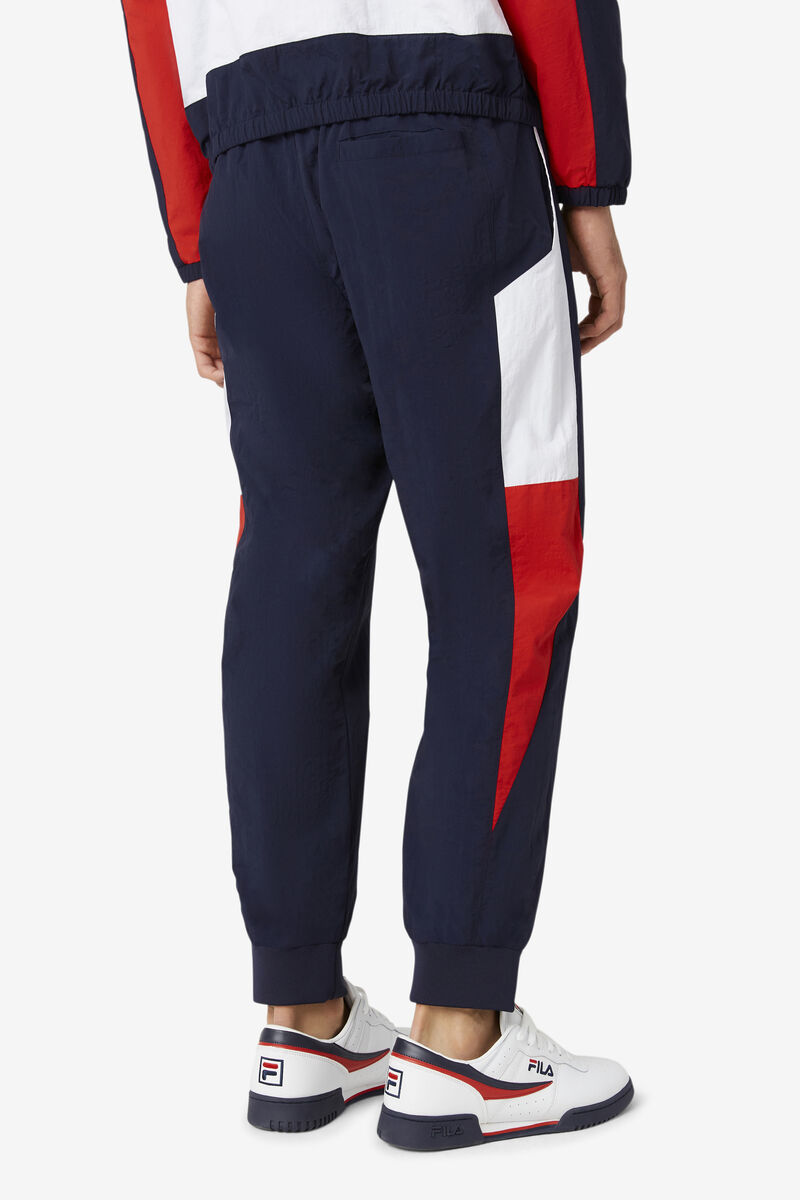 Men's Fila Klio Windpant Pants Navy / White / Red | qYbIgg3sHSH