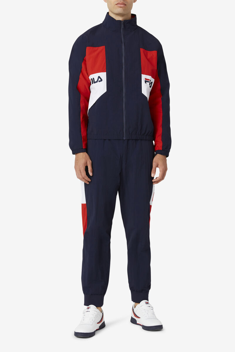 Men's Fila Klio Windpant Pants Navy / White / Red | qYbIgg3sHSH