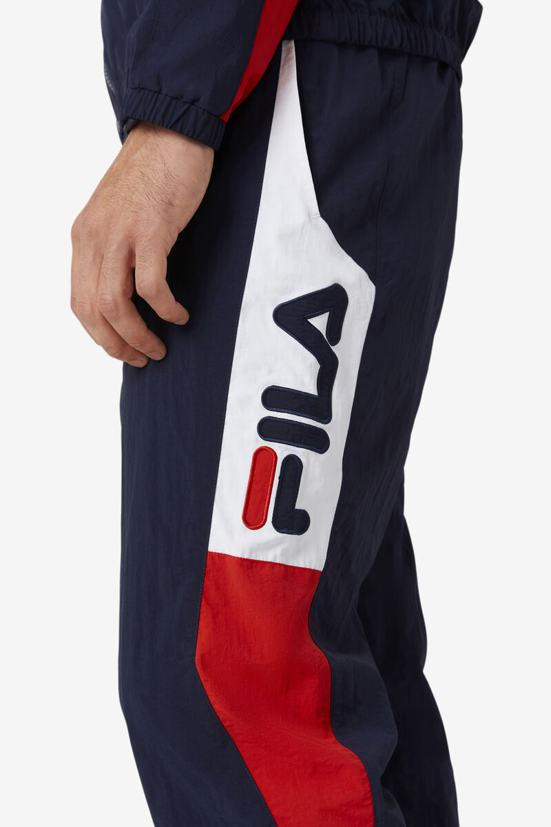 Men's Fila Klio Windpant Pants Navy / White / Red | qYbIgg3sHSH