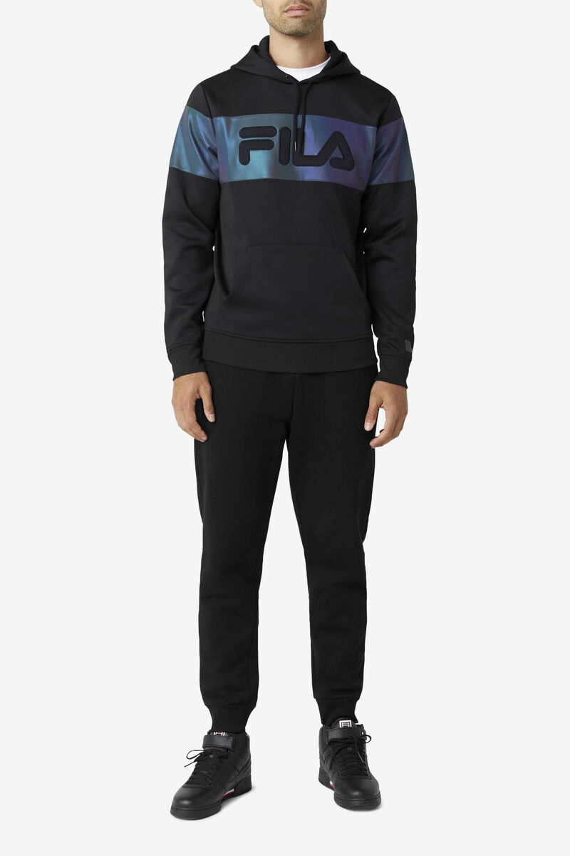 Men's Fila Lando Hoodie Hoodies Black | 3TiHm1LGSj5