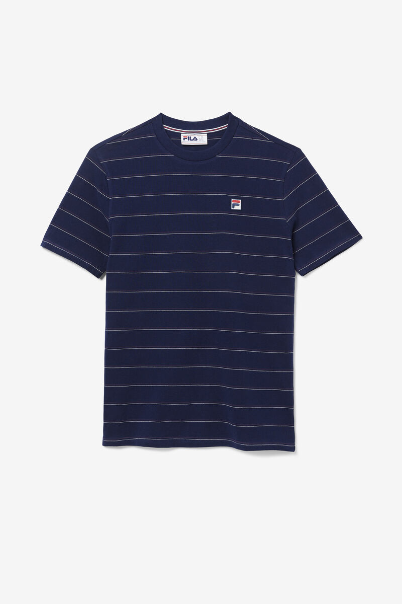 Men\'s Fila Leon T Shirts Navy / Light Brown | 4FFpPERUQxZ