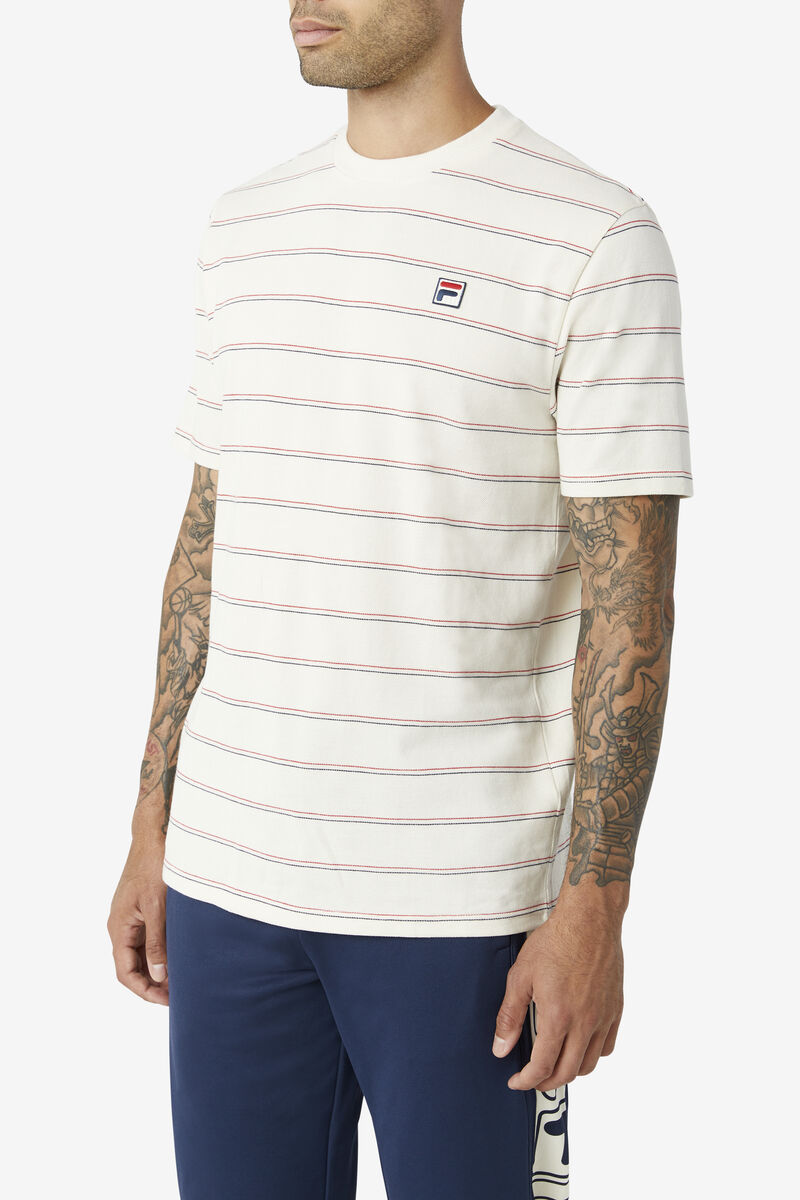 Men's Fila Leon T Shirts Red / Navy | JHMVL1vcA7X