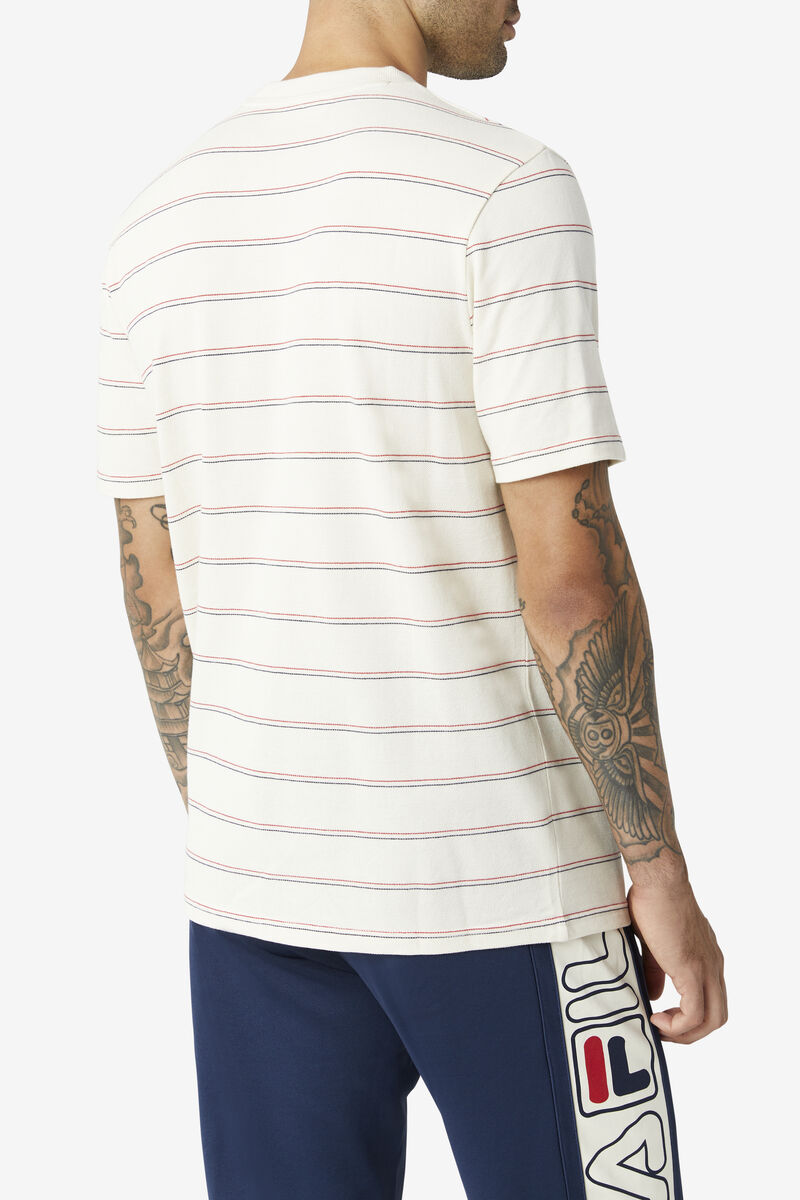 Men's Fila Leon T Shirts Red / Navy | JHMVL1vcA7X