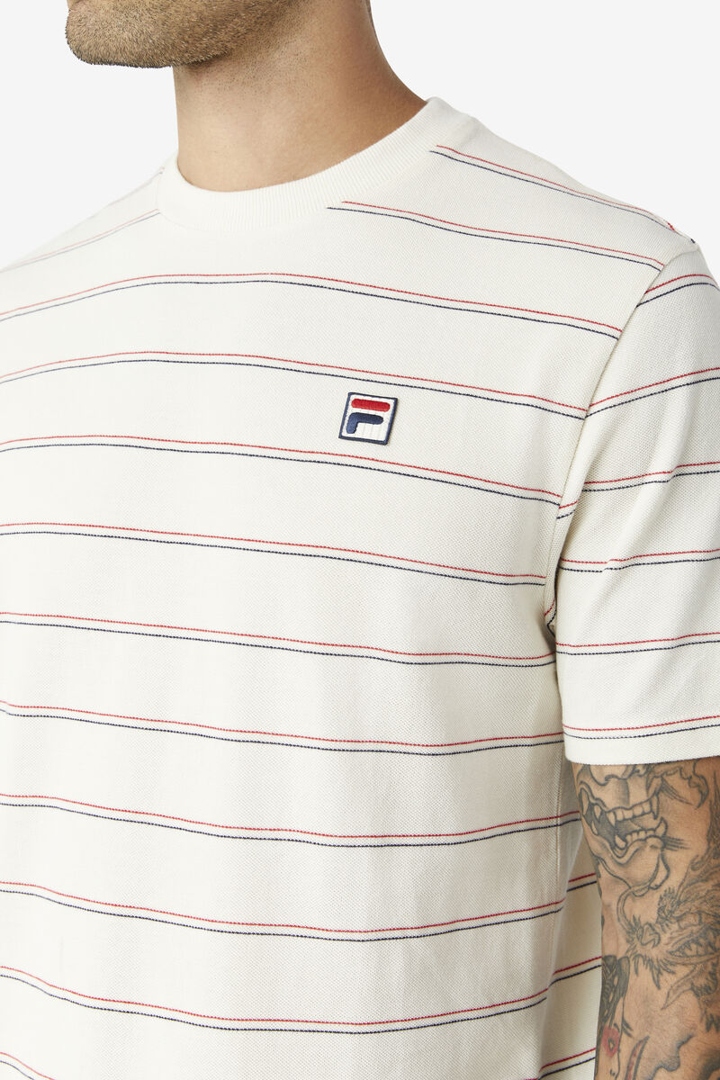 Men's Fila Leon T Shirts Red / Navy | JHMVL1vcA7X