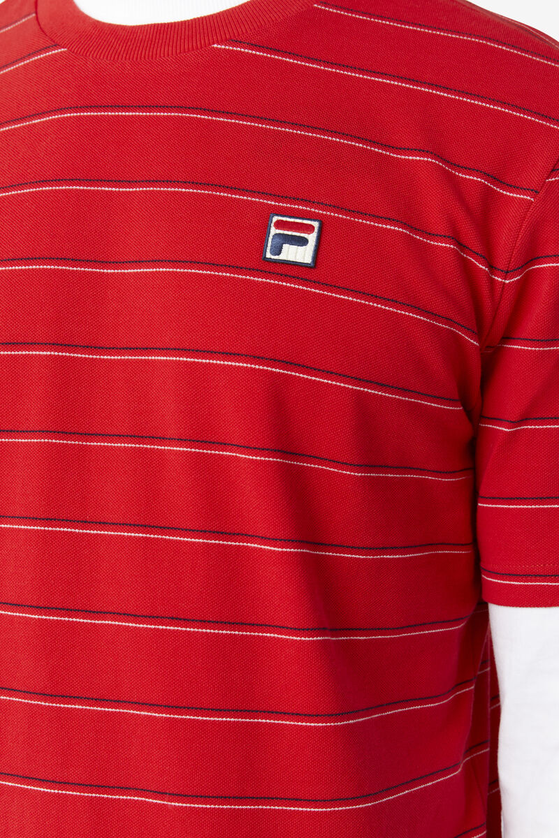 Men's Fila Leon T Shirts Red / White / Navy | tsErNPZr1jv