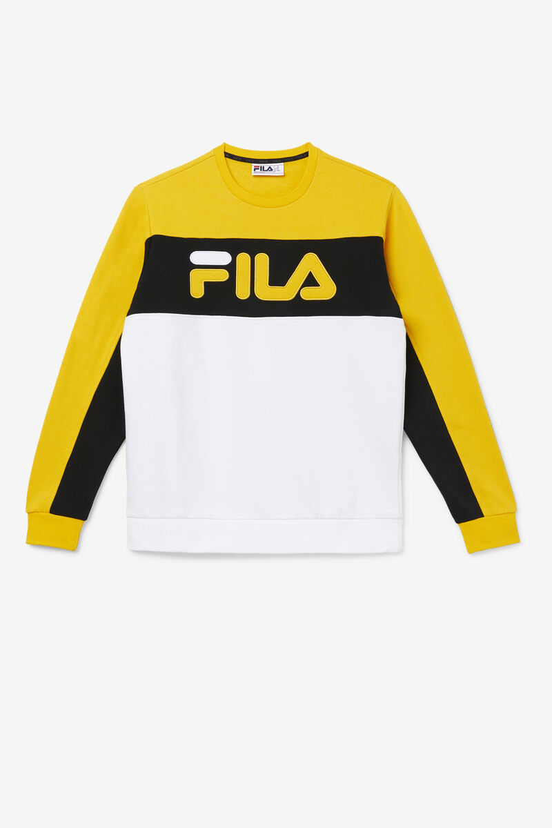 Men\'s Fila Lesner Fleece Crew Tracksuits Gold / Black / White | tWzSbBhIY4X