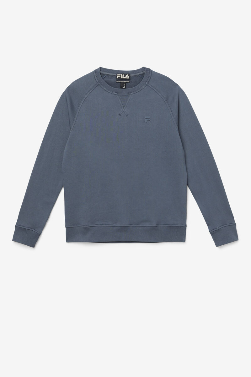 Men\'s Fila Logan Crewneck Sweatshirts Dark Blue | WKChq2BMvqG