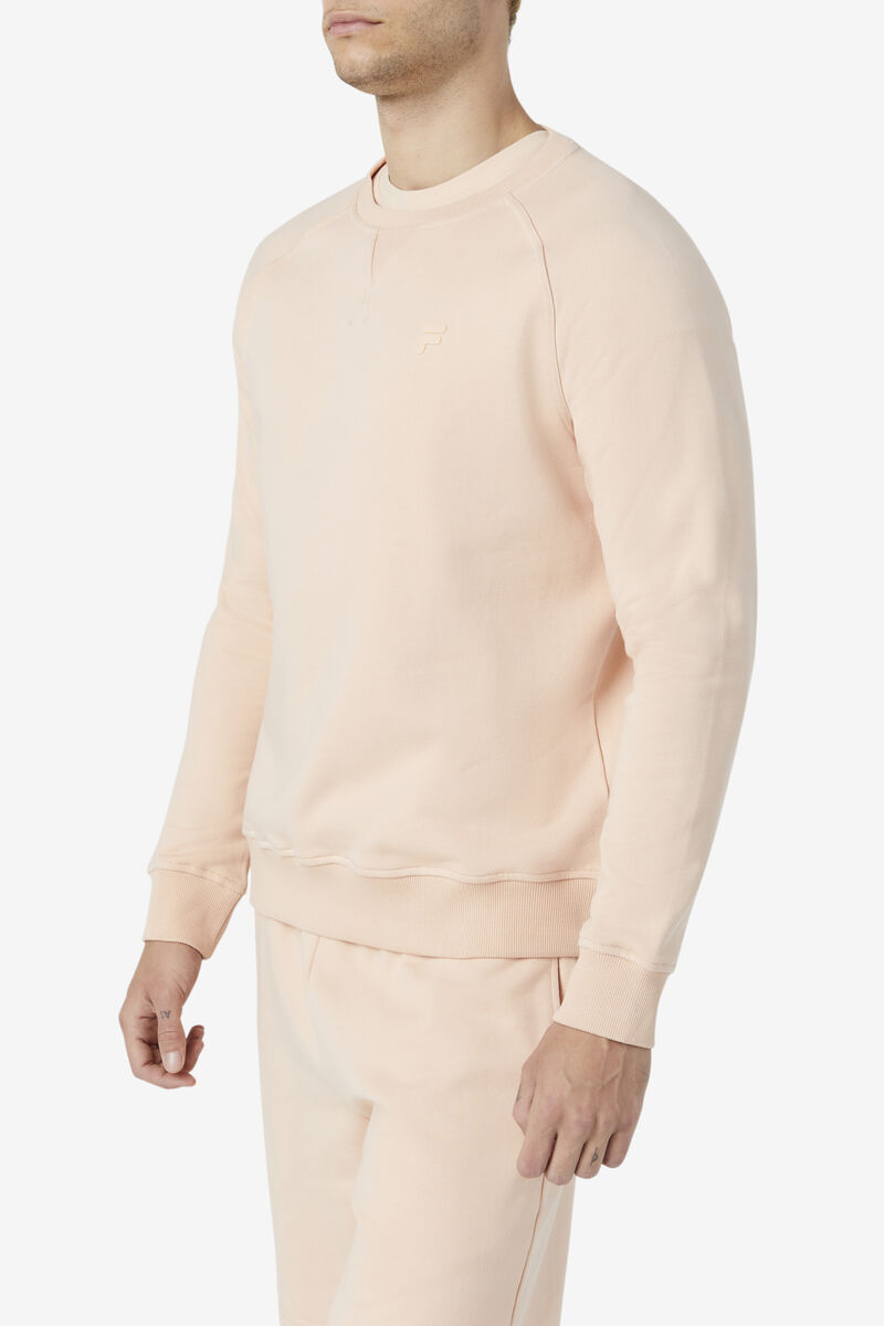 Men's Fila Logan Crewneck Sweatshirts Light Yellow | rqpOViB4a4M