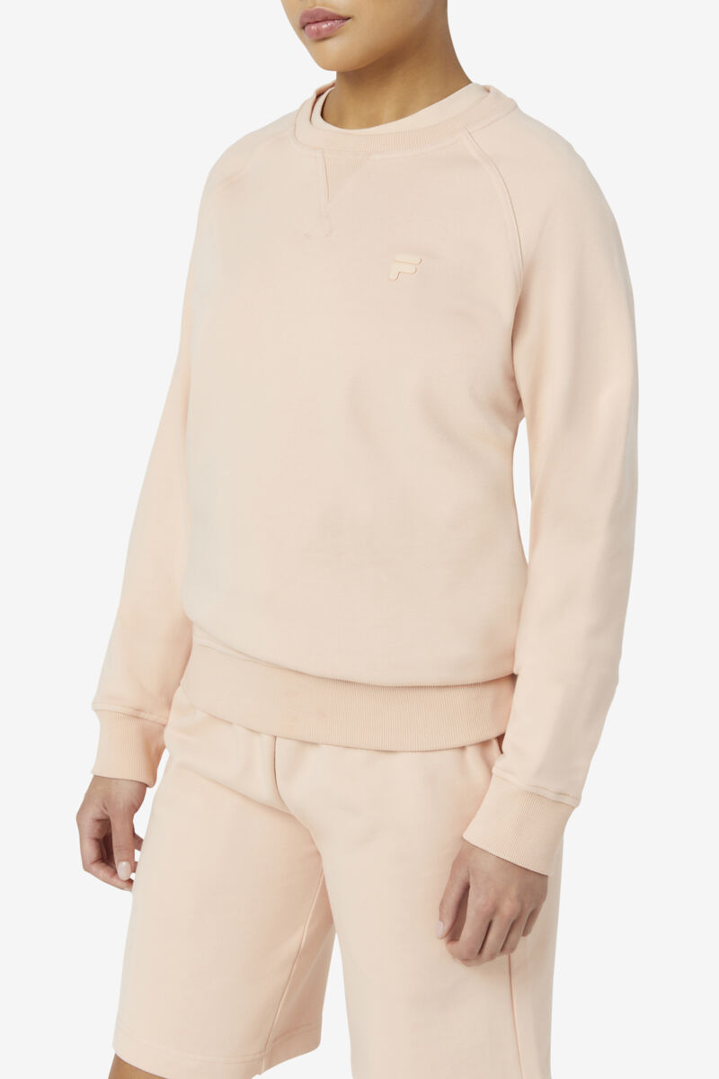 Men's Fila Logan Crewneck Sweatshirts Light Yellow | rqpOViB4a4M
