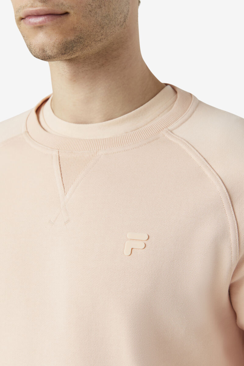 Men's Fila Logan Crewneck Sweatshirts Light Yellow | rqpOViB4a4M