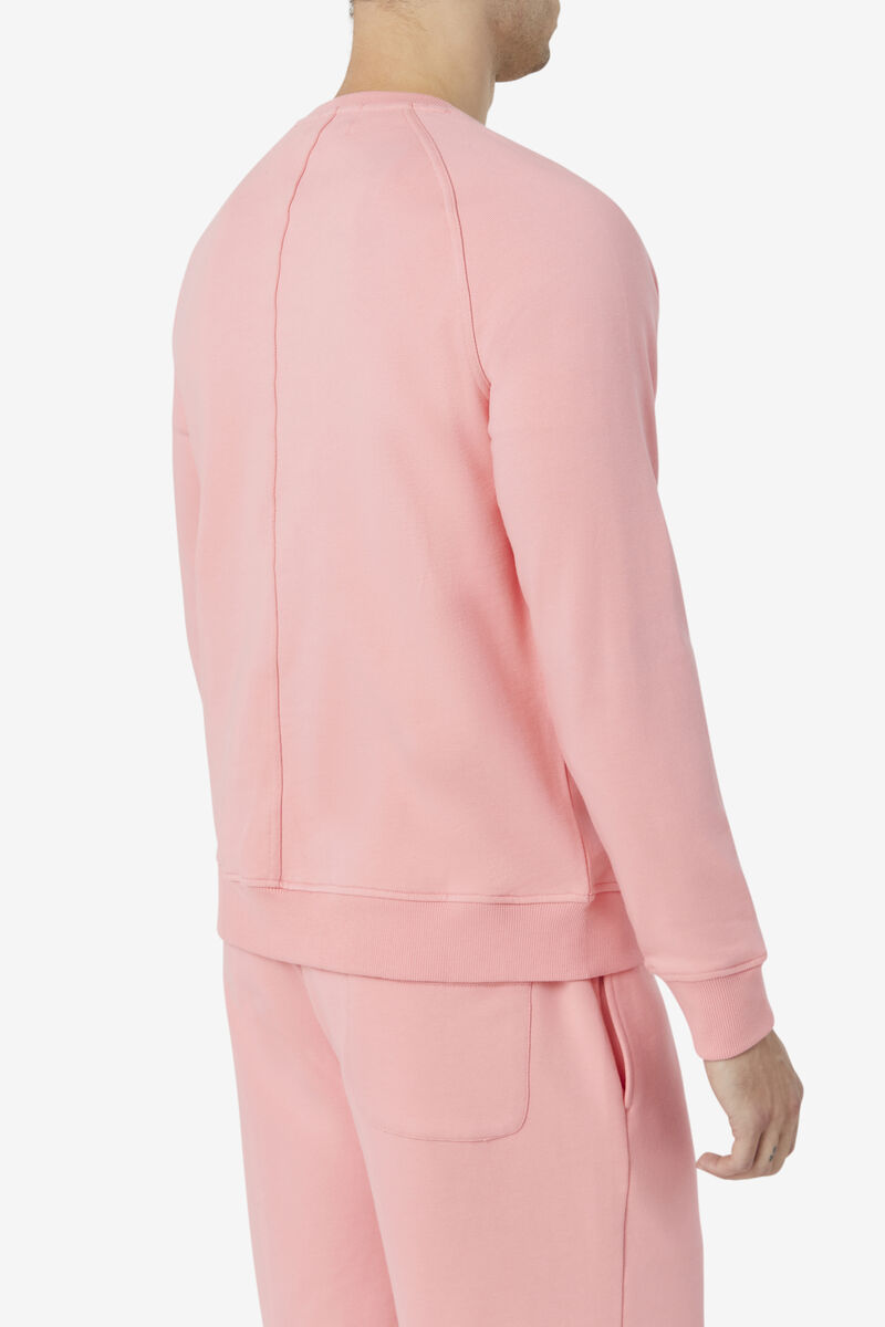 Men's Fila Logan Crewneck Sweatshirts Pink | mUtLjXAUho9