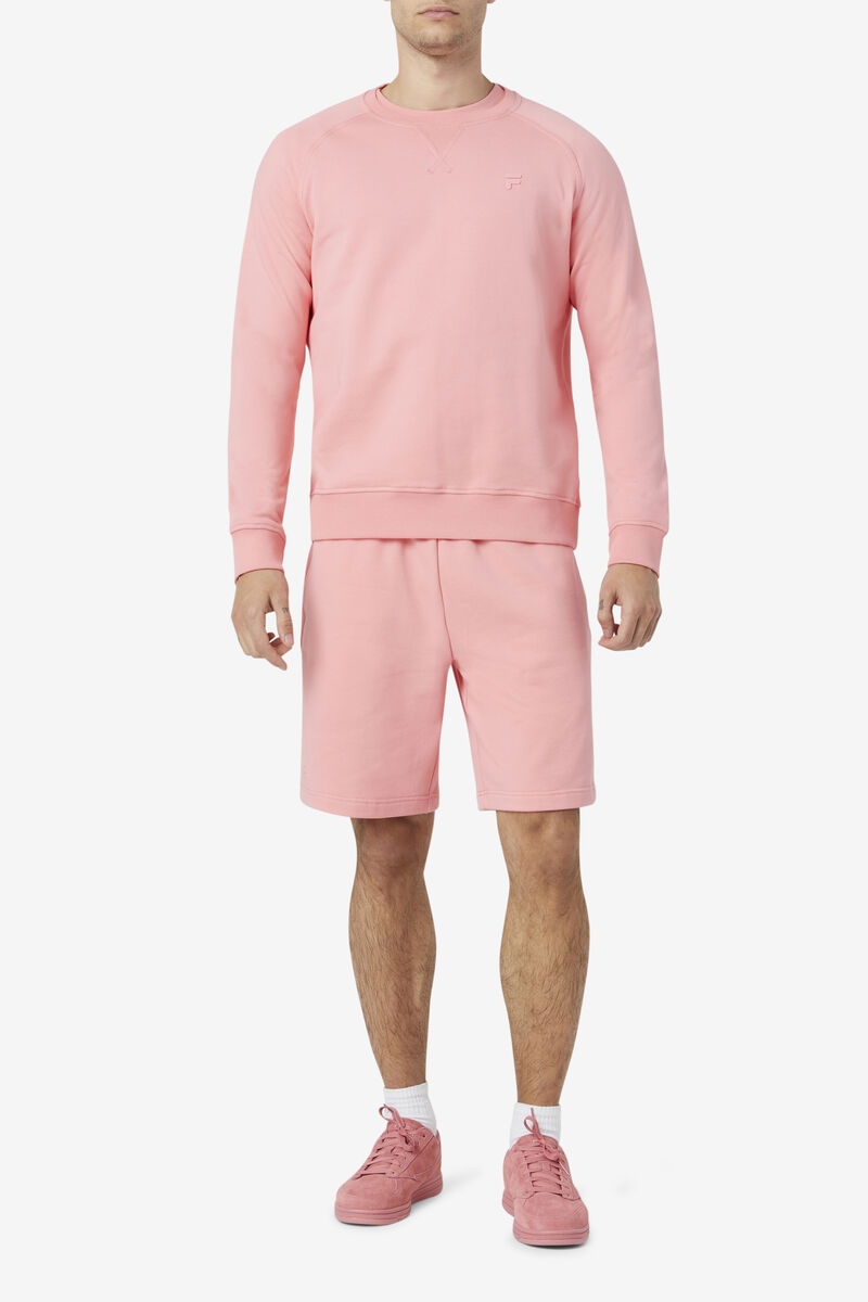 Men's Fila Logan Crewneck Sweatshirts Pink | mUtLjXAUho9