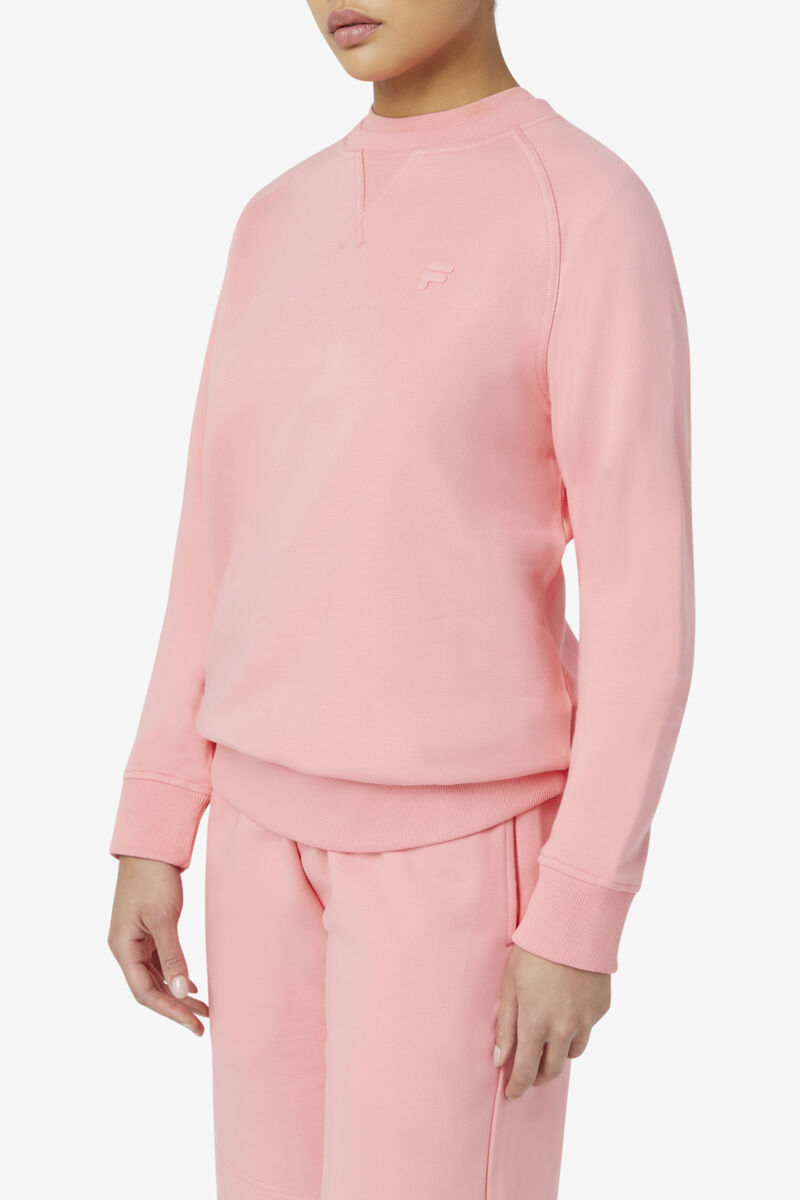 Men's Fila Logan Crewneck Sweatshirts Pink | mUtLjXAUho9