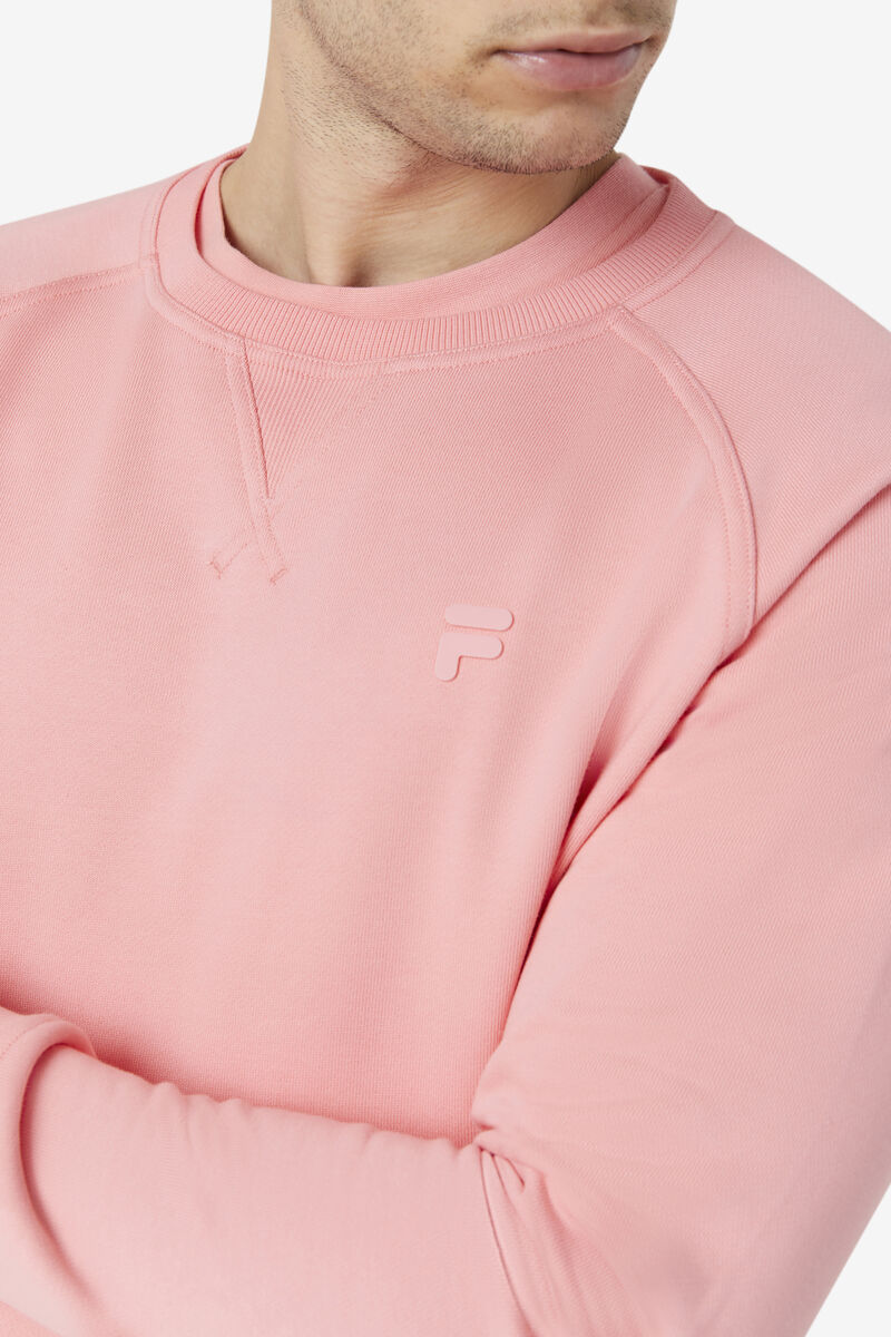 Men's Fila Logan Crewneck Sweatshirts Pink | mUtLjXAUho9