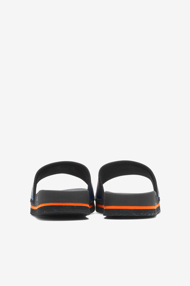 Men's Fila Lunar Slide Slides Black / Blue / Red Orange | YysuCeDAQaQ