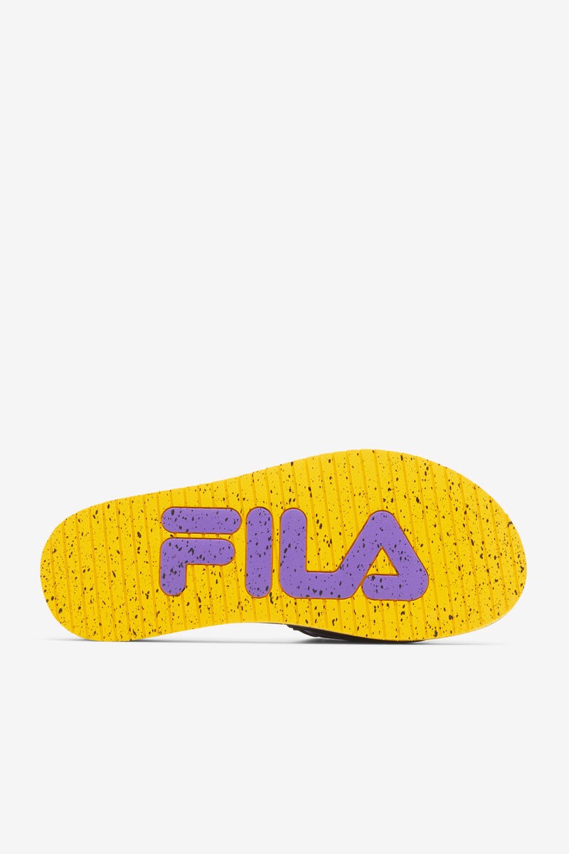 Men's Fila Lunar Slide Slides Black / Gold / Purple | ofuSi7AgSPf