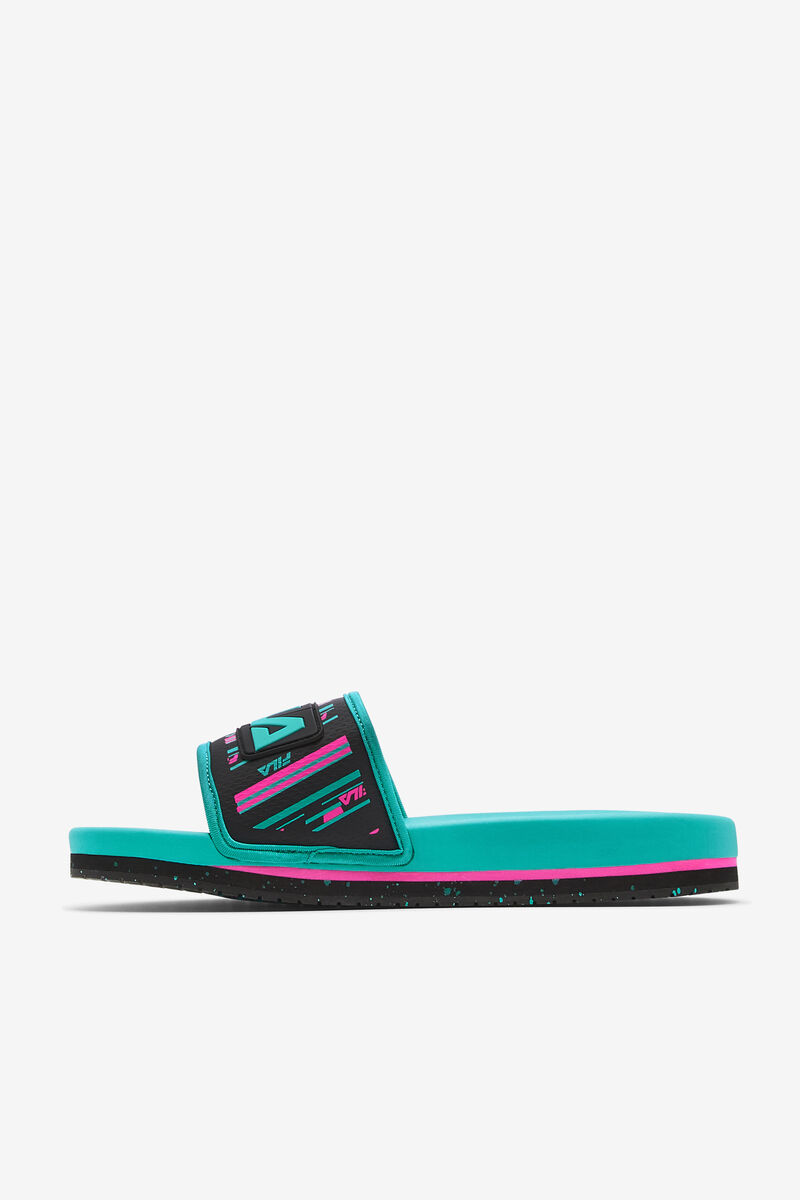 Men's Fila Lunar Slide Slides Black / Pink | mX1ycnCarEU