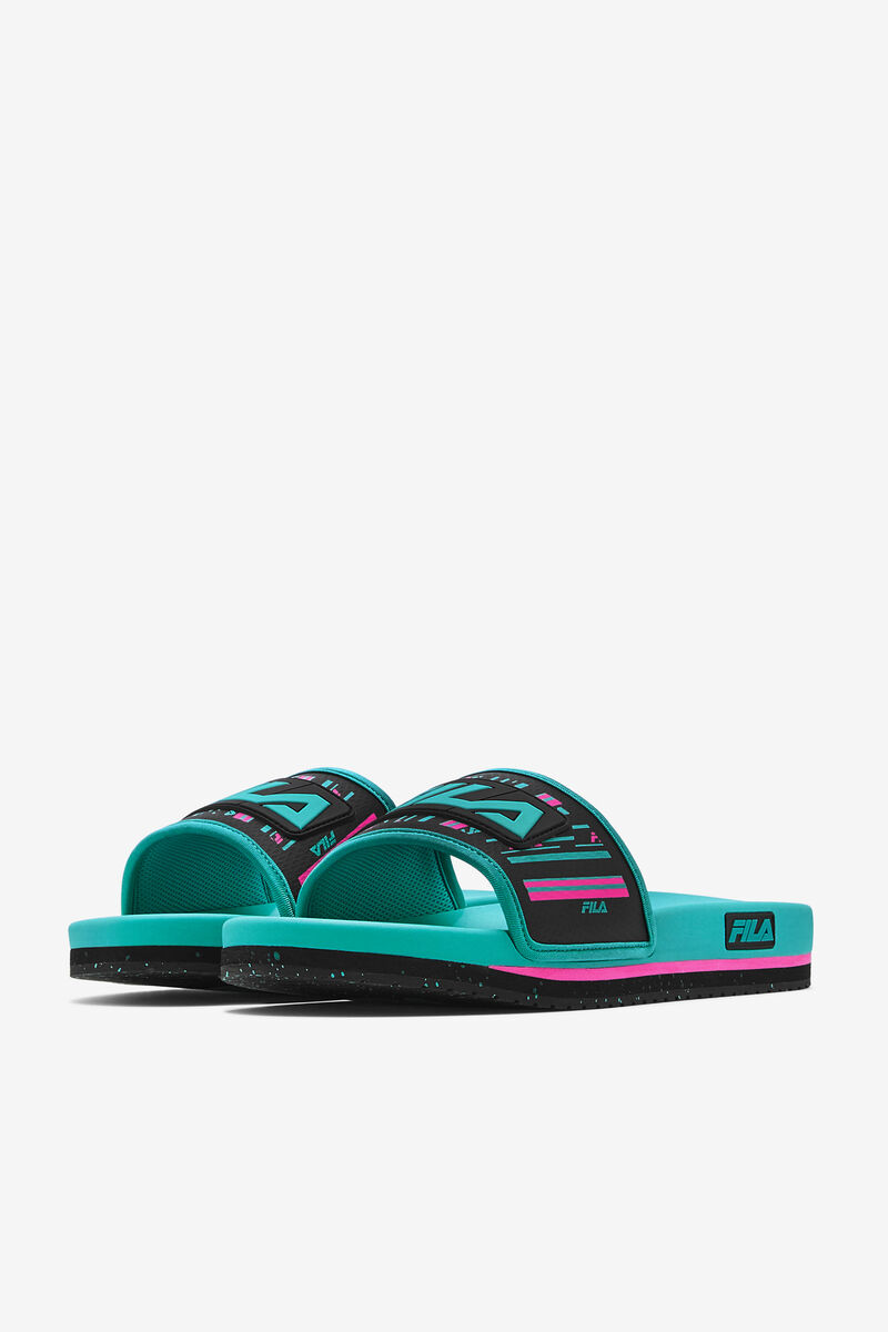 Men's Fila Lunar Slide Slides Black / Pink | mX1ycnCarEU