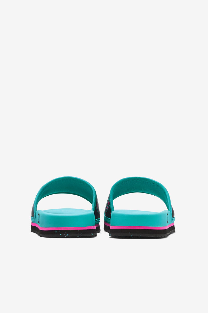 Men's Fila Lunar Slide Slides Black / Pink | mX1ycnCarEU