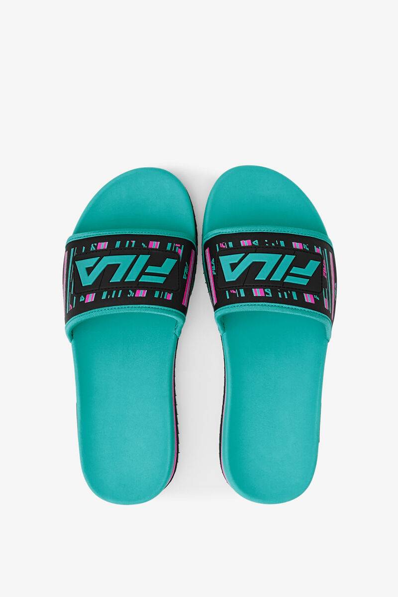 Men's Fila Lunar Slide Slides Black / Pink | mX1ycnCarEU