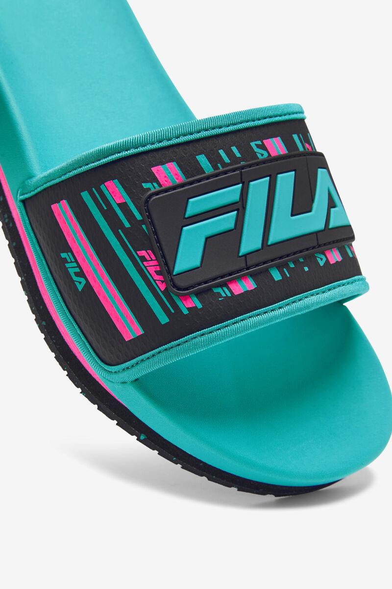 Men's Fila Lunar Slide Slides Black / Pink | mX1ycnCarEU