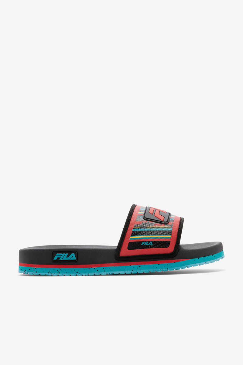 Men\'s Fila Lunar Slide Slides Black / Turquoise / Red | tR5Azs8ZkOF