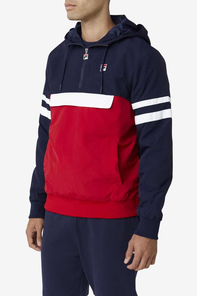 Men's Fila Macker 3 Wind Jacket Jackets Navy / Red / White | VoEzDAn6rEZ