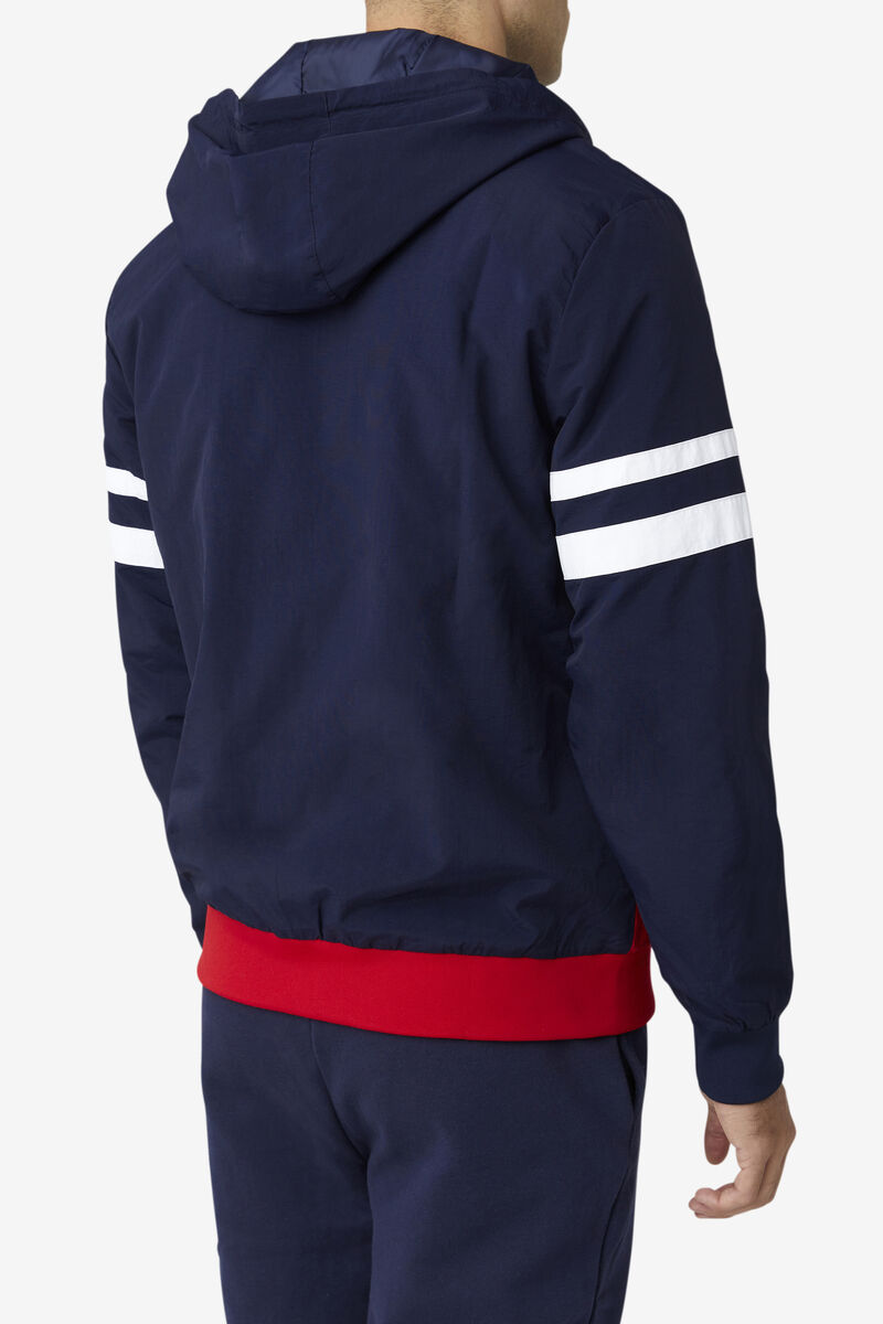 Men's Fila Macker 3 Wind Jacket Jackets Navy / Red / White | VoEzDAn6rEZ