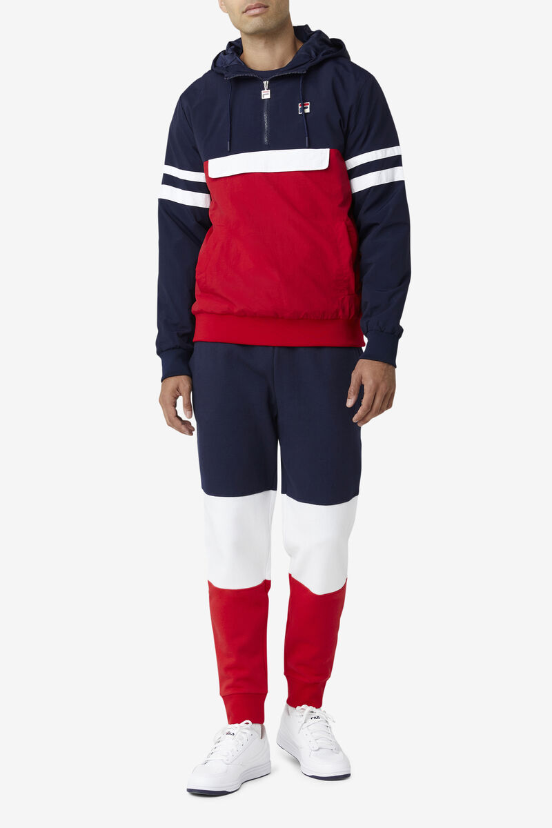 Men's Fila Macker 3 Wind Jacket Jackets Navy / Red / White | VoEzDAn6rEZ