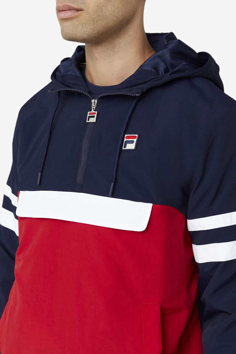 Men's Fila Macker 3 Wind Jacket Jackets Navy / Red / White | VoEzDAn6rEZ