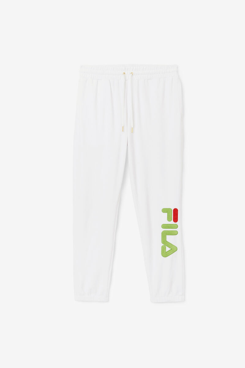 Men\'s Fila Mansur Velour Pant Pants White / Green / Red | c52JtAwoVGU