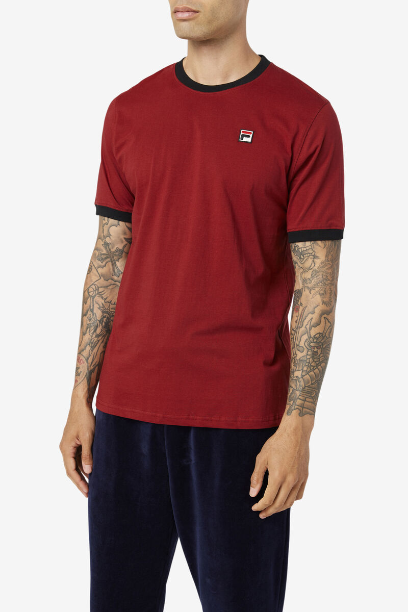 Men's Fila Marconi Ringer T Shirts Black | pPvOQtEZuOh