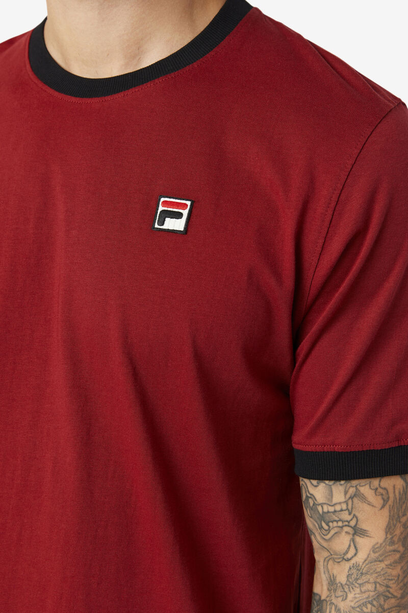 Men's Fila Marconi Ringer T Shirts Black | pPvOQtEZuOh