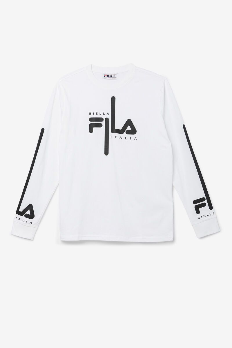 Men\'s Fila Martino Long Sleeve T Shirts White / Black | 2QsZjyEOki5