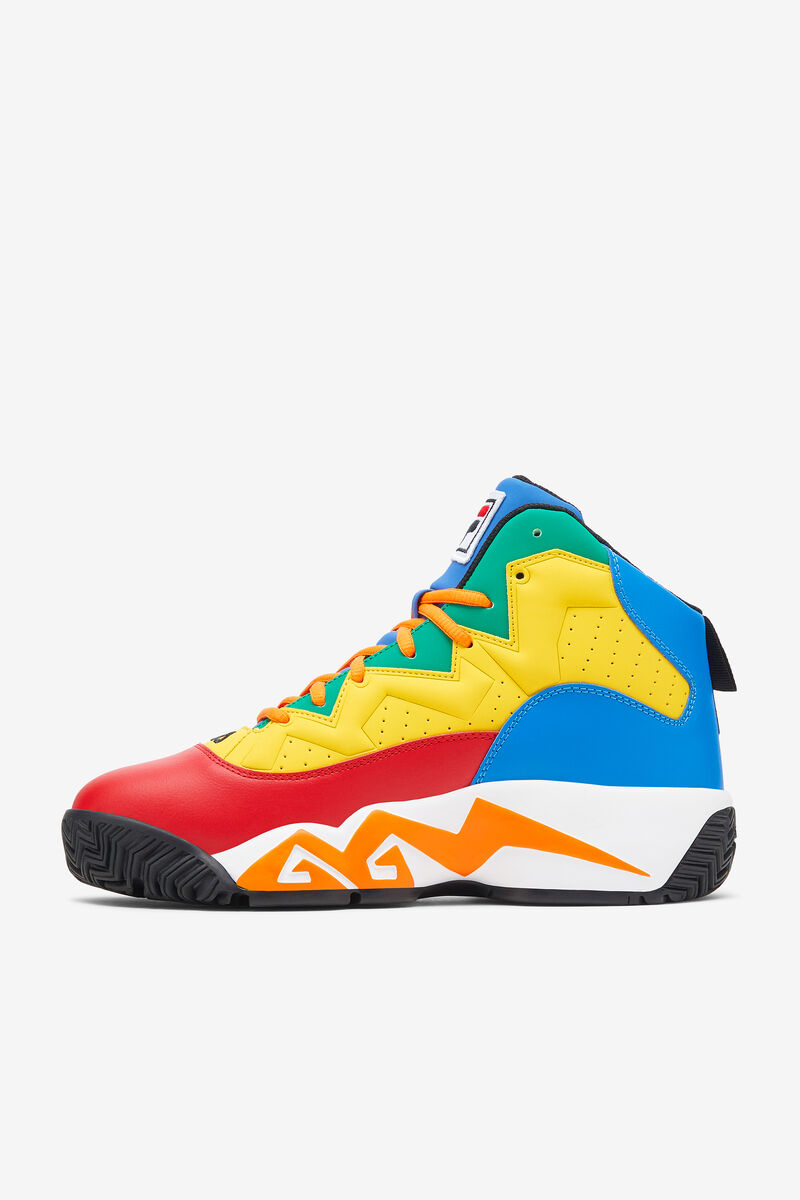 Men's Fila Mb Basketball Shoes | Fila Sneakers Red / Royal Blue / Lemon | 8EYkUqM4p88