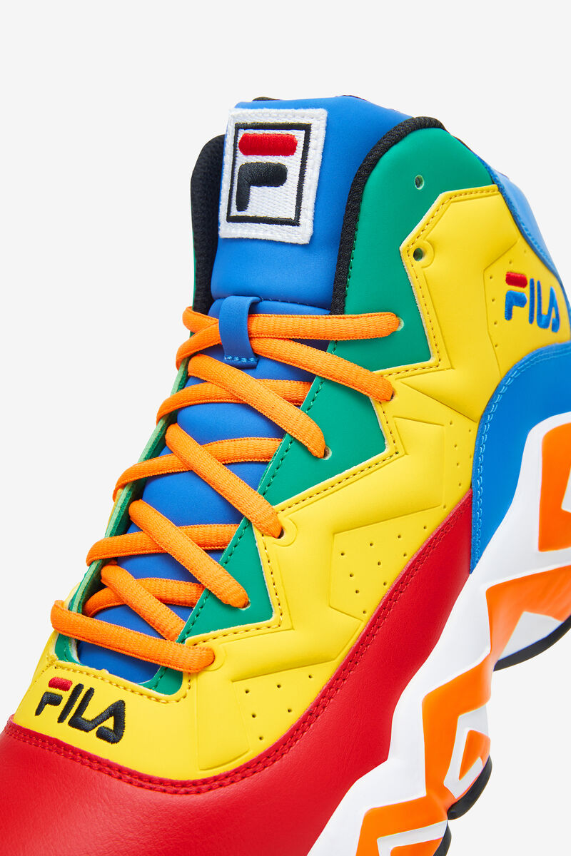 Men's Fila Mb Basketball Shoes | Fila Sneakers Red / Royal Blue / Lemon | 8EYkUqM4p88