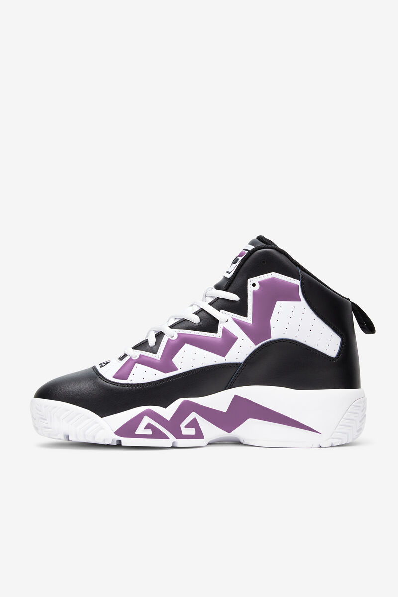 Men's Fila Mb Chunky High Top Sneakers | Fila Sneakers Black / White / Purple | 3l1apytHISv