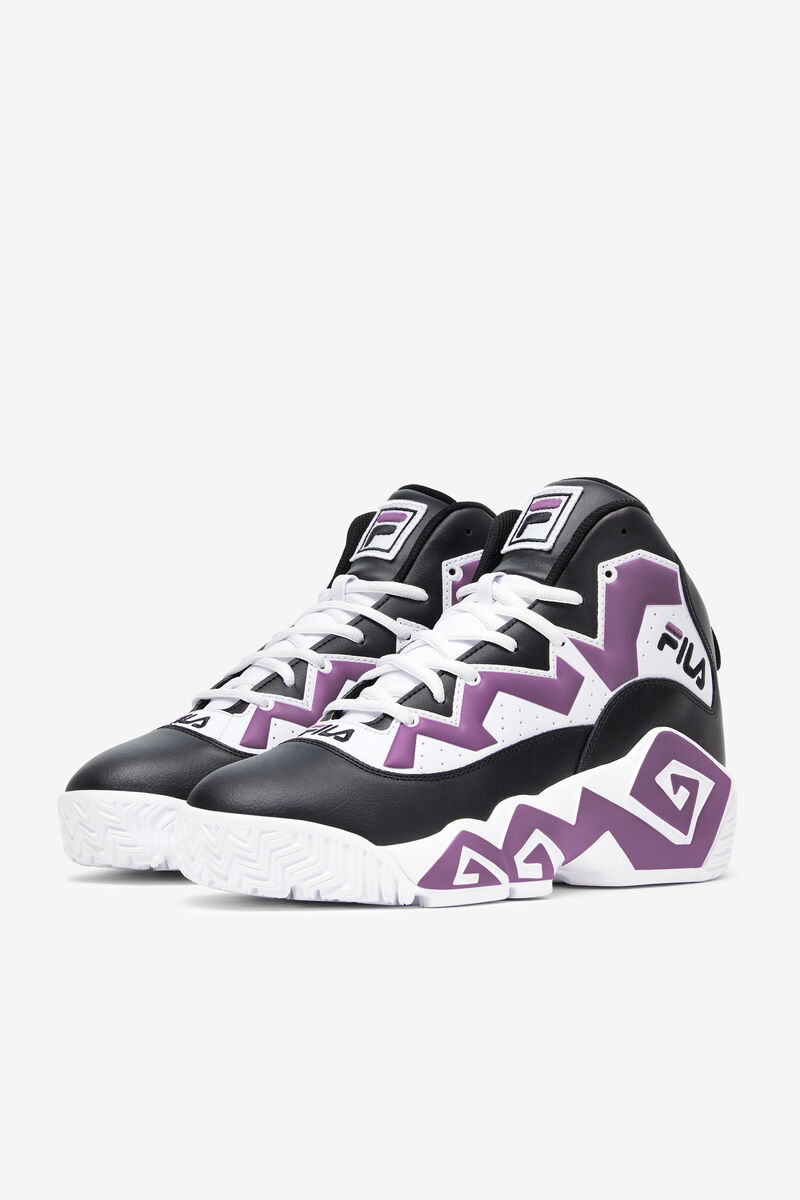 Men's Fila Mb Chunky High Top Sneakers | Fila Sneakers Black / White / Purple | 3l1apytHISv