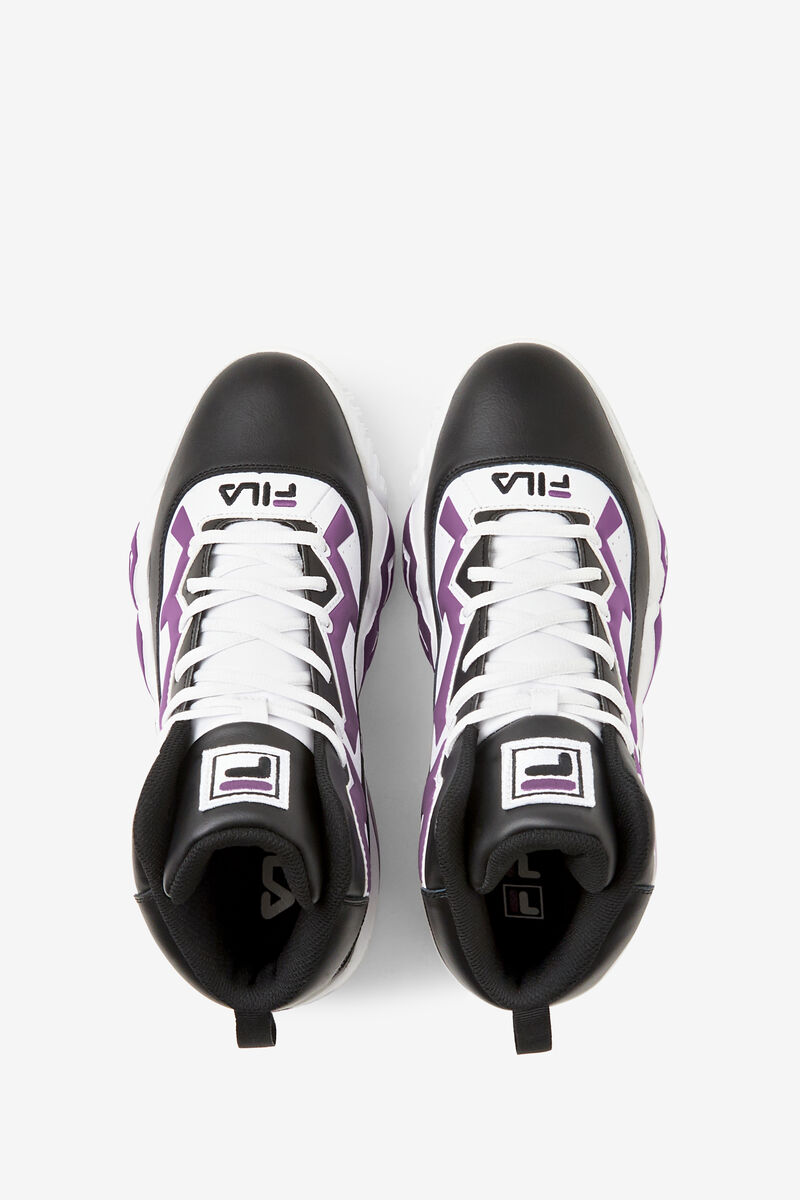Men's Fila Mb Chunky High Top Sneakers | Fila Sneakers Black / White / Purple | 3l1apytHISv