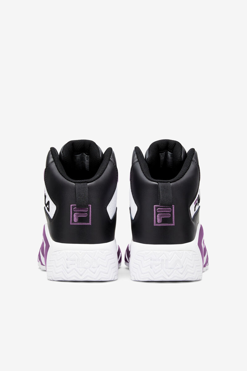 Men's Fila Mb Chunky High Top Sneakers | Fila Sneakers Black / White / Purple | 3l1apytHISv