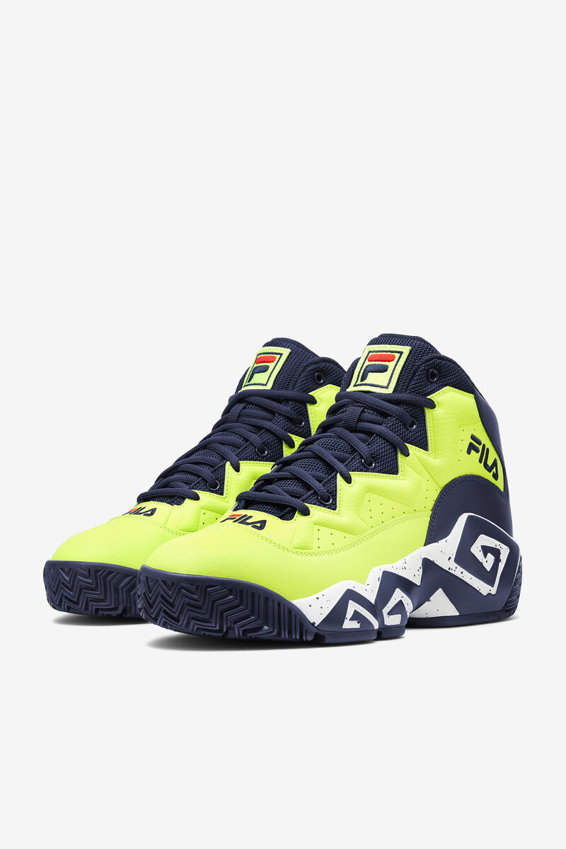 Men's Fila Mb Chunky High Top Sneakers | Fila Sneakers Yellow / Navy / White | fD3c72oAk6l