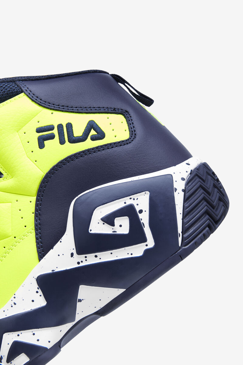 Men's Fila Mb Chunky High Top Sneakers | Fila Sneakers Yellow / Navy / White | fD3c72oAk6l