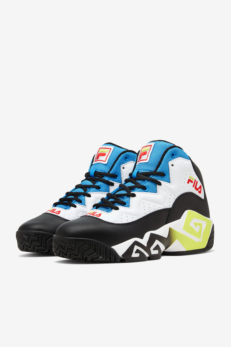 Men's Fila Mb Retro Basketball Shoes | Fila Sneakers White / Black / Blue | nayDoBldP9H