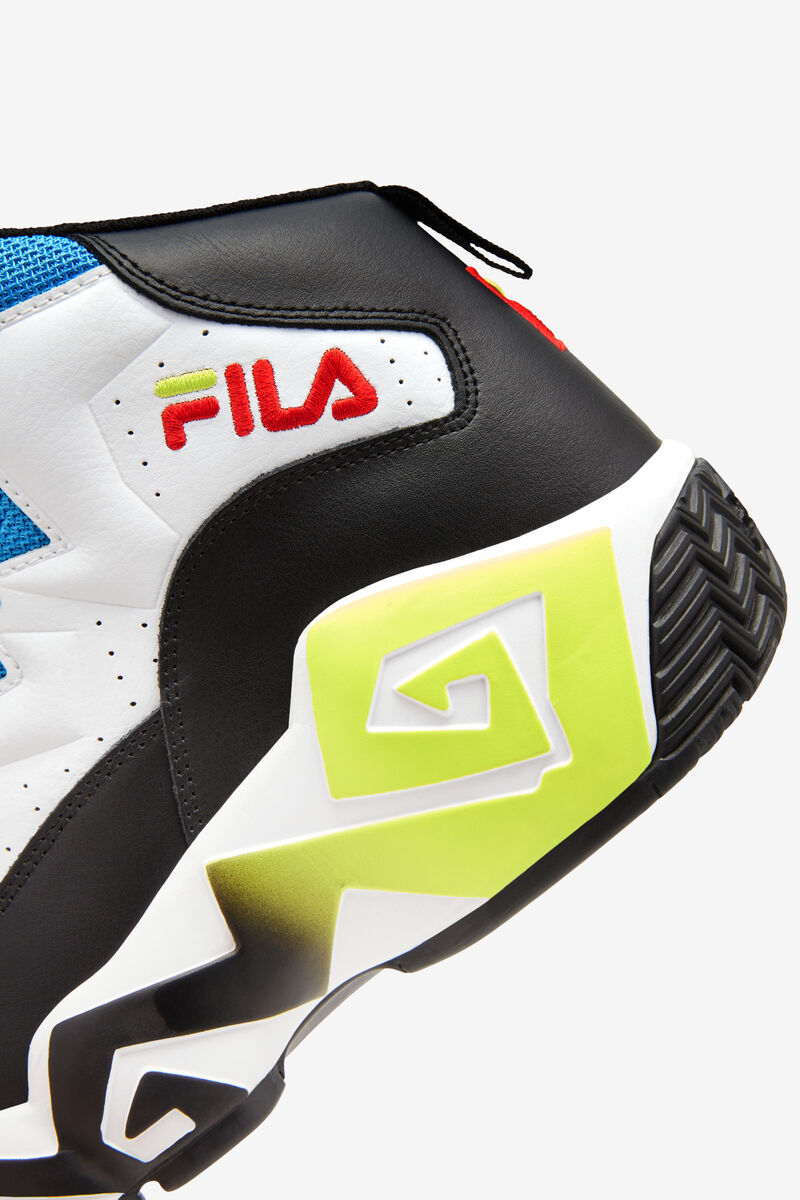 Men's Fila Mb Retro Basketball Shoes | Fila Sneakers White / Black / Blue | nayDoBldP9H