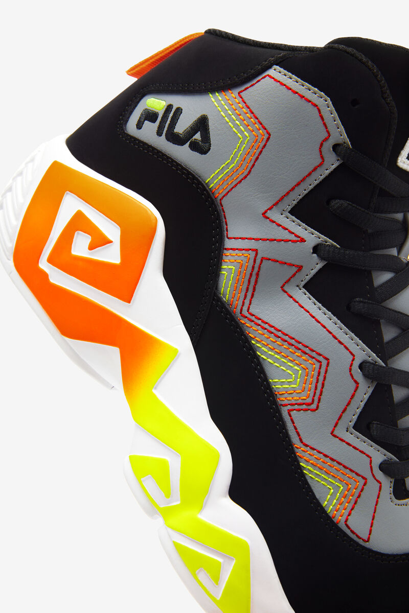 Men's Fila Mb Stitch Hi-top Sneaker | Fila Sneakers Black / Orange | ii3G8VKuLuC