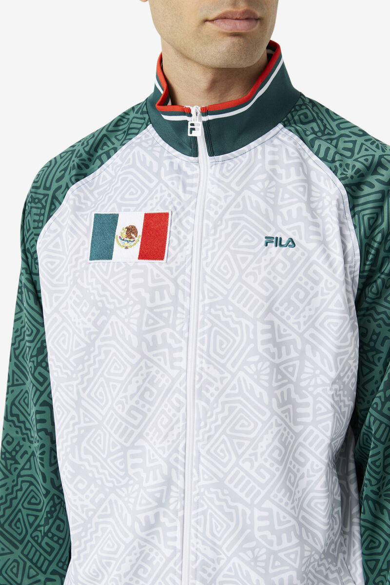 Men's Fila Mexico Track Jacket Outerwear White / Red | uZiSALNK9ya