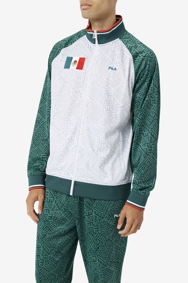 Men's Fila Mexico Track Jacket Tracksuits White / Red | 6qQPhArxROG